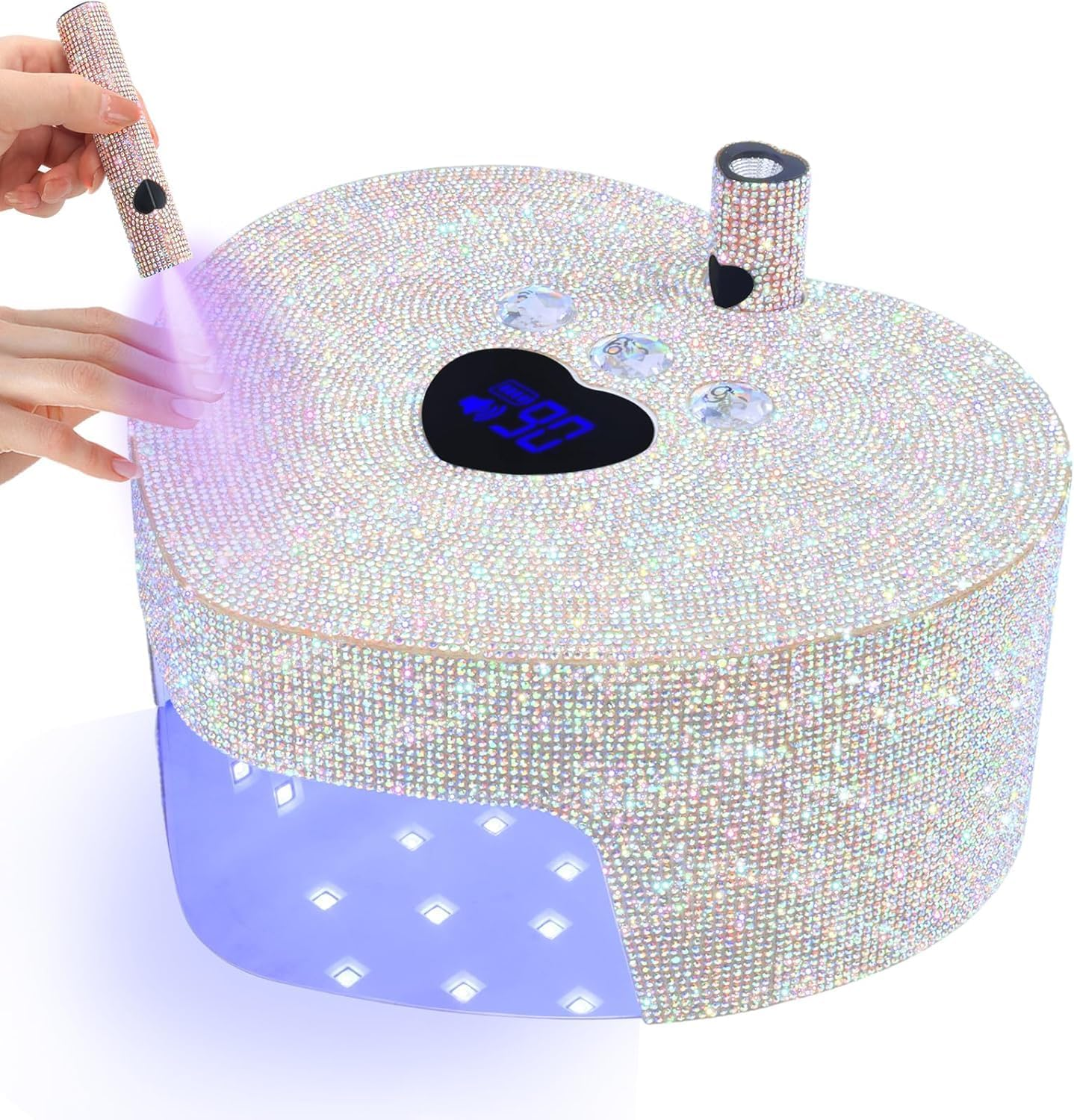 Bouzaak 2 in 1 UV LED Nail Lamp, 86W Rechargeable Cordless UV Light for Gel Nails, Nail Dryer with a Handheld Nail Light 3 Timer Setting for Salon & Home Use image number 3