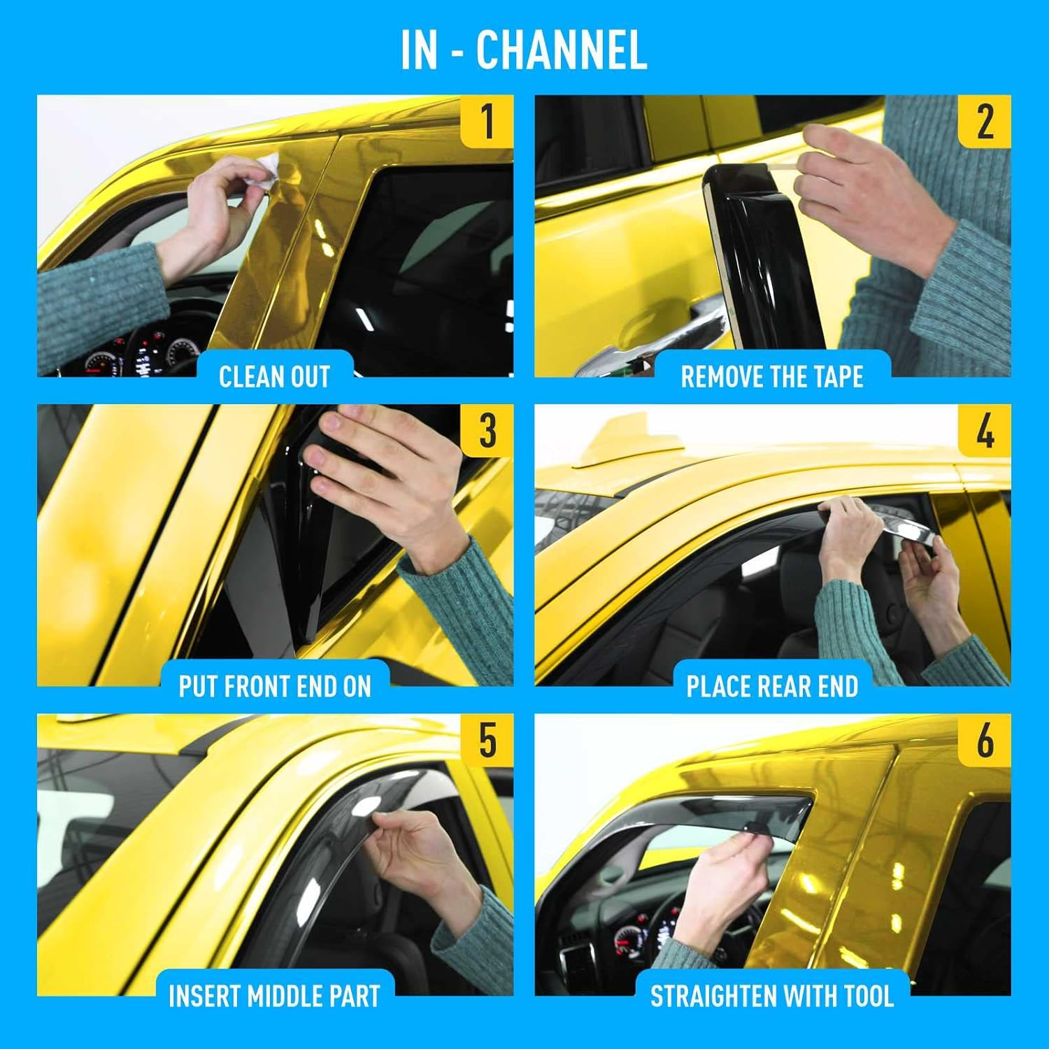 Extra Durable Window Deflectors In-Channel Window Visors Rain Guards Fit for Volkswagen (VW) Tiguan 2018-2025, Sun Visors, Wind Ventvisors, Vent Shades, Exterior Car Accessories - 4 Pcs. AG0221 image number 1