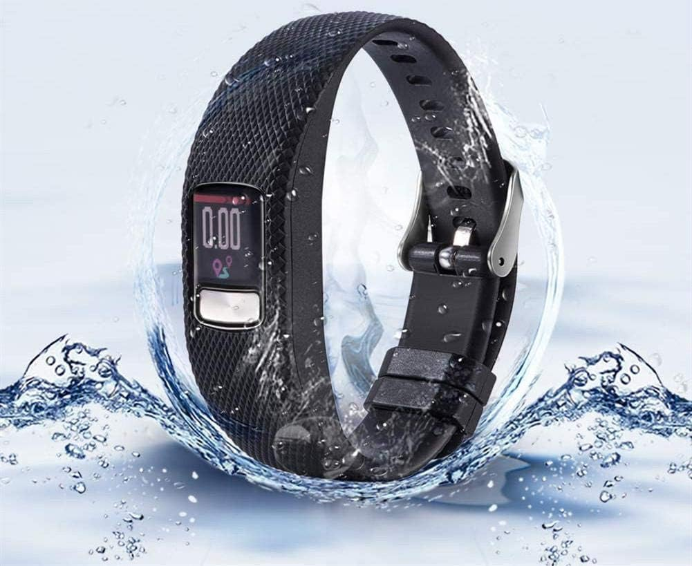 (2 Pack) T Tersely Replacement Band Strap for Garmin Vivofit 4, Soft Sports Silicone Metal Clasp Buckle Wrist Straps Watch Bands for VIVOFIT4 Tracker Women Men Large Small image number 5