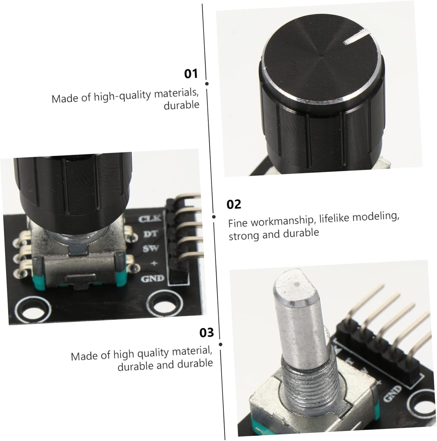 TEHAUX 5Pcs Degrees Rotary Encoder Units Electric Parts Rotating Potentiometer Brick Sensor Pin image number 5