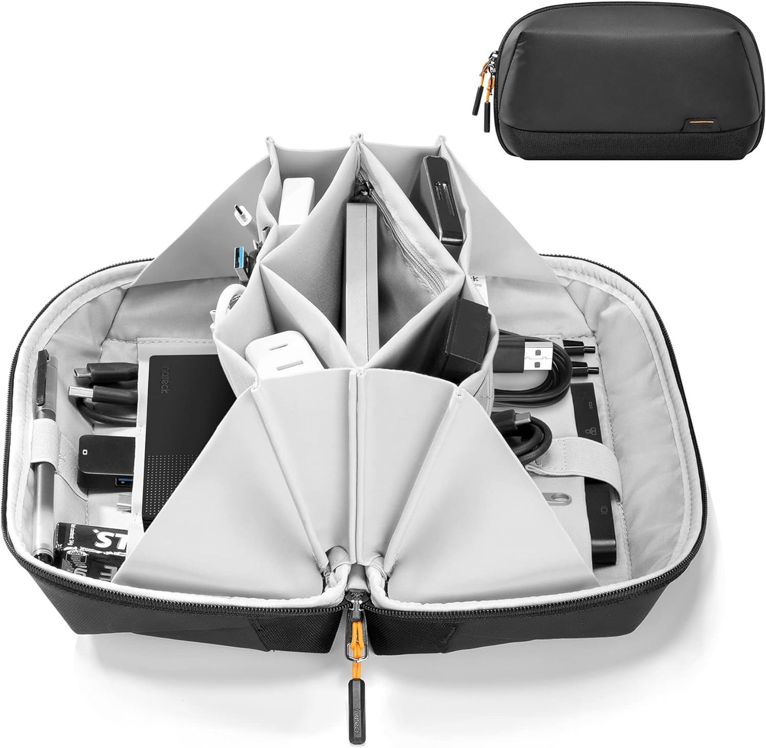 Inateck Electronics Organizer, Splash-Resistant Travel Accessory Handle Bag