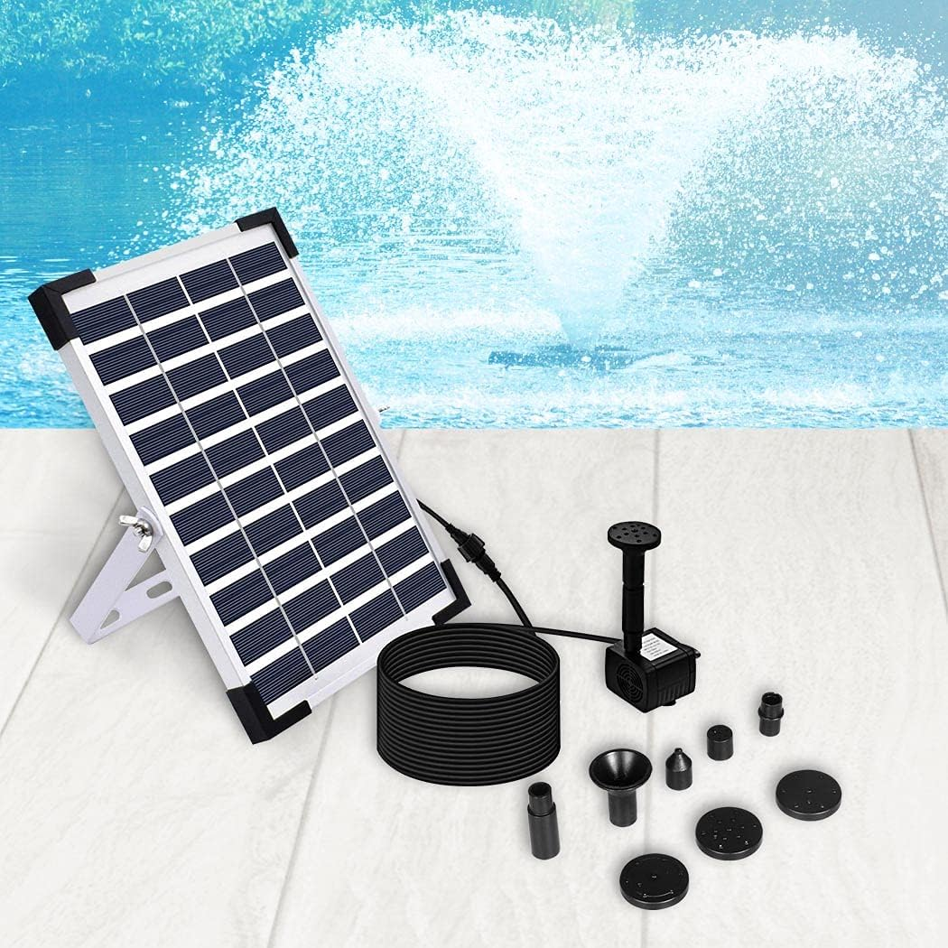 5W 380L/H Solar Powered Fountain Outdoor Fountains Submersible Water Pump Pond Garden Bird Bath