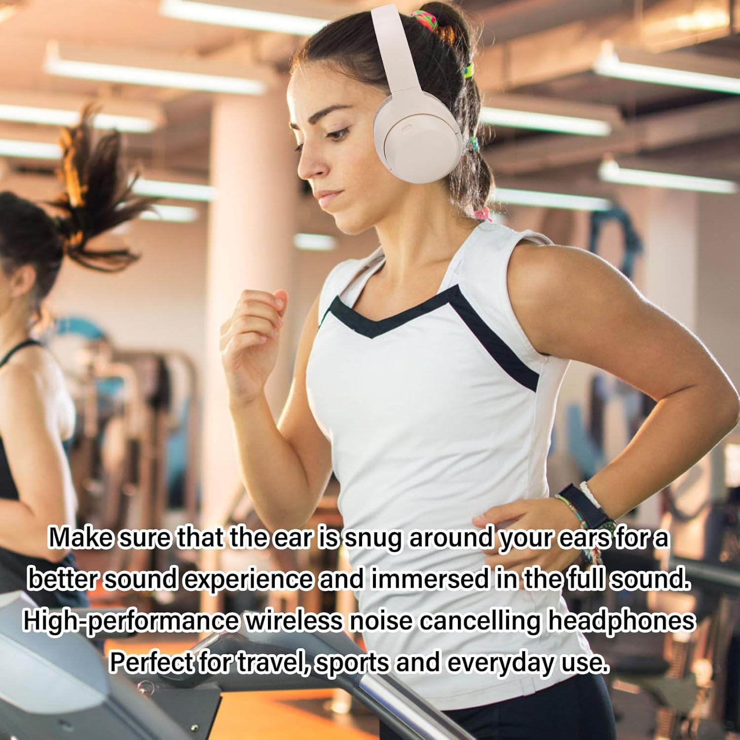 Jectse Bluetooth Headphones over the Ear, V5.3, Long Playtime, Deep Bass, Stereo, Rechargeable, Foldable, Wireless Headset with 3.5 Mm Connector (Khaki) image number 4