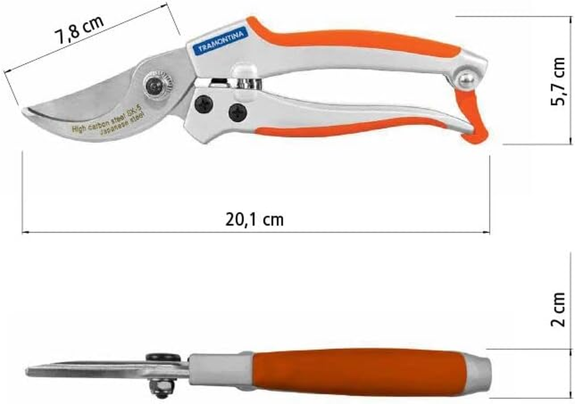 Tramontina 78316501 Professional Steel Pruning Shears, Garden Shears with Rubber-Coated Handles