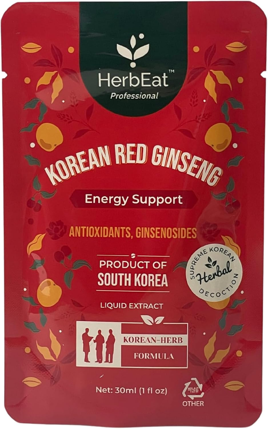 Korean Red Ginseng Prime Extract with 11Mg Ginsenosides - Boost Energy, Memory & Immunity, 6-Year-Old Ginseng Drink for Circulation & Skin (5 Pouches (30Ml *5)) image number 3