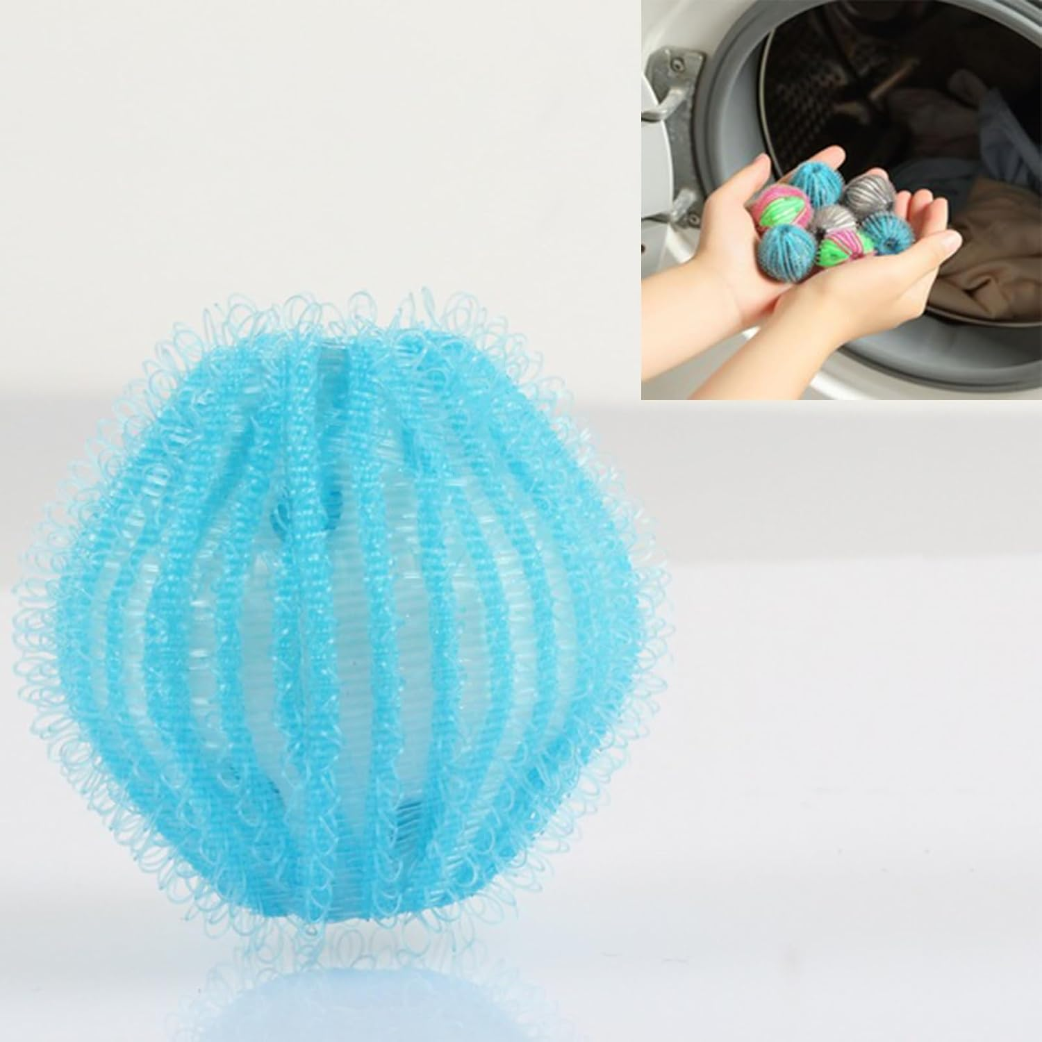 12 Pcs Dryer Balls,Silicone Soft Washing Machine Pet Hair Remover,Reusable Pet Hair Remover,Dryer Laundry Ball Hair Remover Laundry Ball Pet Hair Laundry Catcher(Blue) image number 5