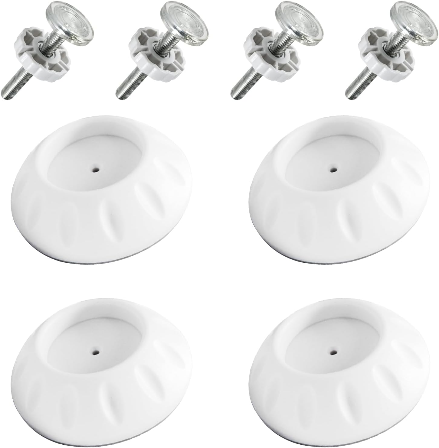 4Pcs Spindle Rods Gate Threaded Spindle Rods Anti-Slip Gates Accessory Screw Bolts Kit with Wall Fixer for Pressure Mounted and Pet Gates (4)