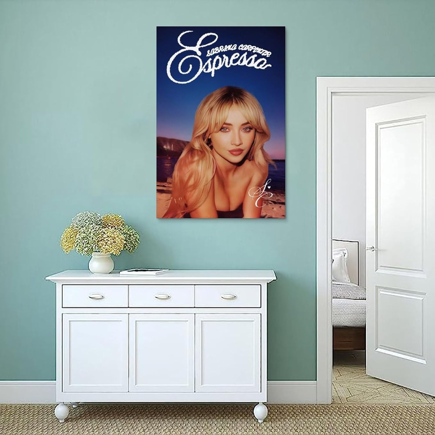 Sabrina Carpenter Poster Canvas Painting Wall Art Picture Home Decor Print for Bedroom Living Room Dorm Study Bar Office 16X24Inch(40X60Cm) Unframe-Style image number 3