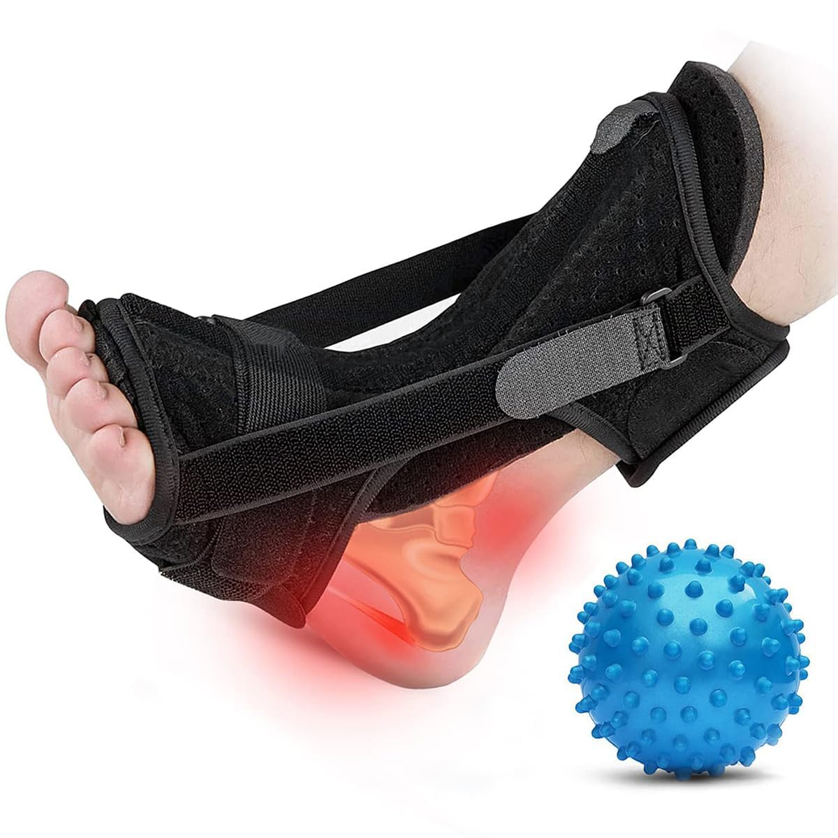 Plantar Fasciitis Night Splint Foot Drop Orthotic Brace Night Time Ankle Splint for Plantar Fasciitis Relieve Foot Pain Foot Brace Leg Support for Unisex for Plantar Fasciitis image number 1