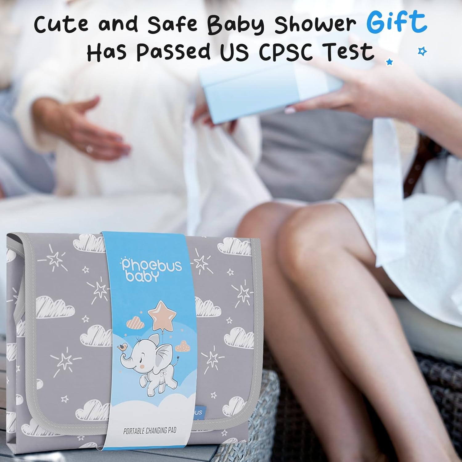 Baby Portable Changing Pad Travel - Waterproof Compact Diaper Changing Mat with Built-In Pillow - Lightweight & Foldable Changing Station, Newborn Shower Gifts - Gray B image number 3