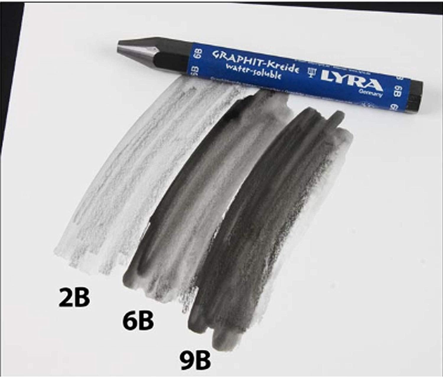 LYRA Graphite Stick, Assorted Degree Graphite Stick Set - Water Soluble - 2B 6B 9B, Art, Drawing Supplies for Sketch & Shading Pencils - 3 Crayon Stick image number 3