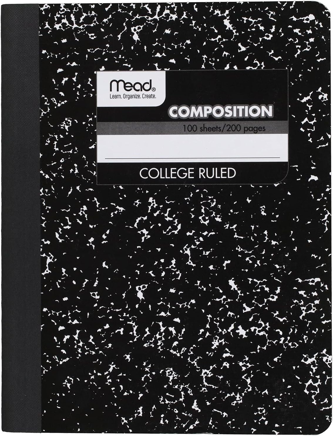 Mead Composition Notebooks, 12 Pack, College Ruled Paper, 9-3/4" X 7-1/2", 100 Sheets per Comp Book, Black Marble (72938) - Pack Of 1, Classic