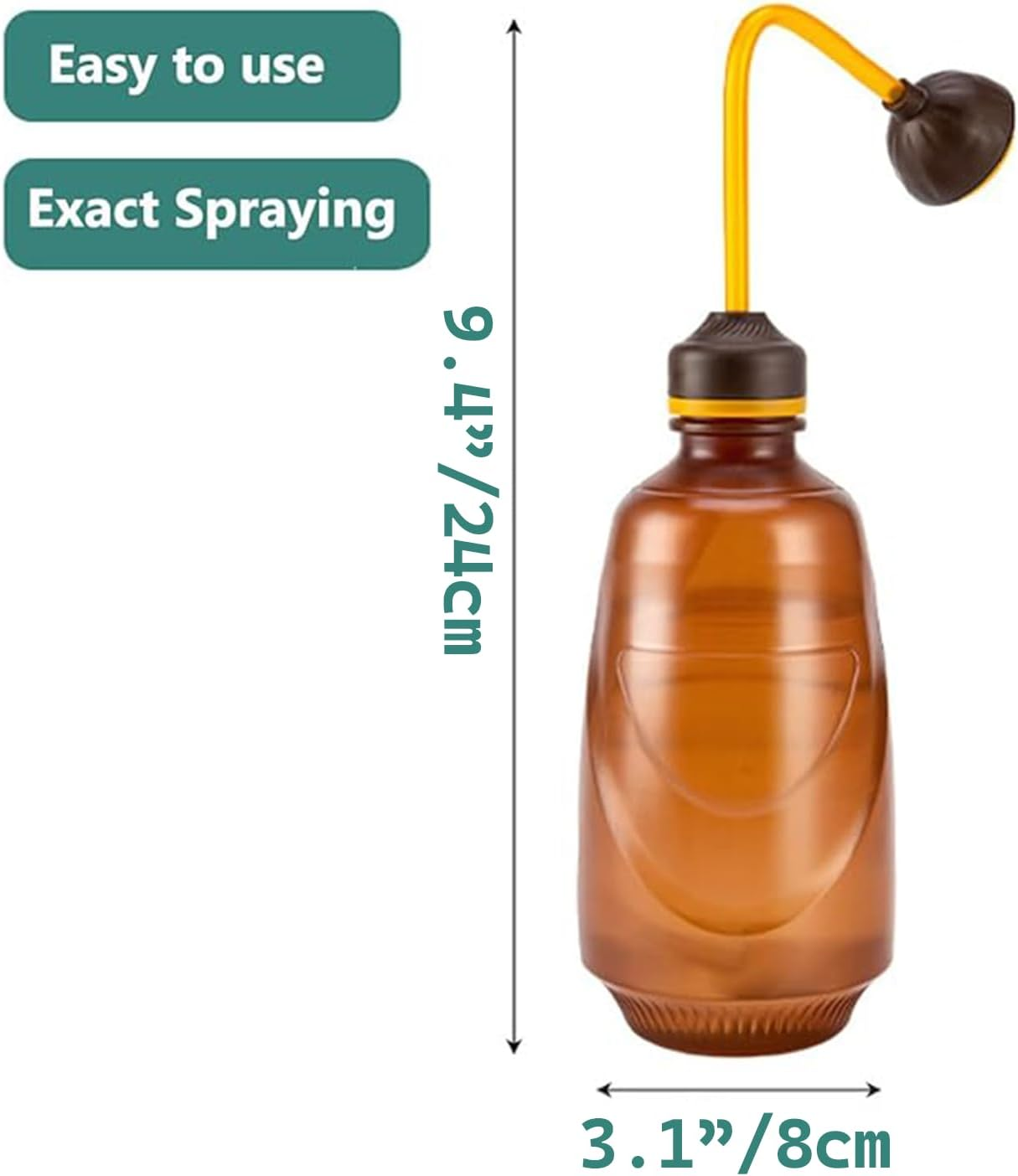 Yeanifeana 450Ml Small Plastic Watering Can for Desk Plants, Mini Indoor Watering Can for Succulents, Roses & Houseplants, Lightweight Leak-Proof Design with Precision Spout (Brown)