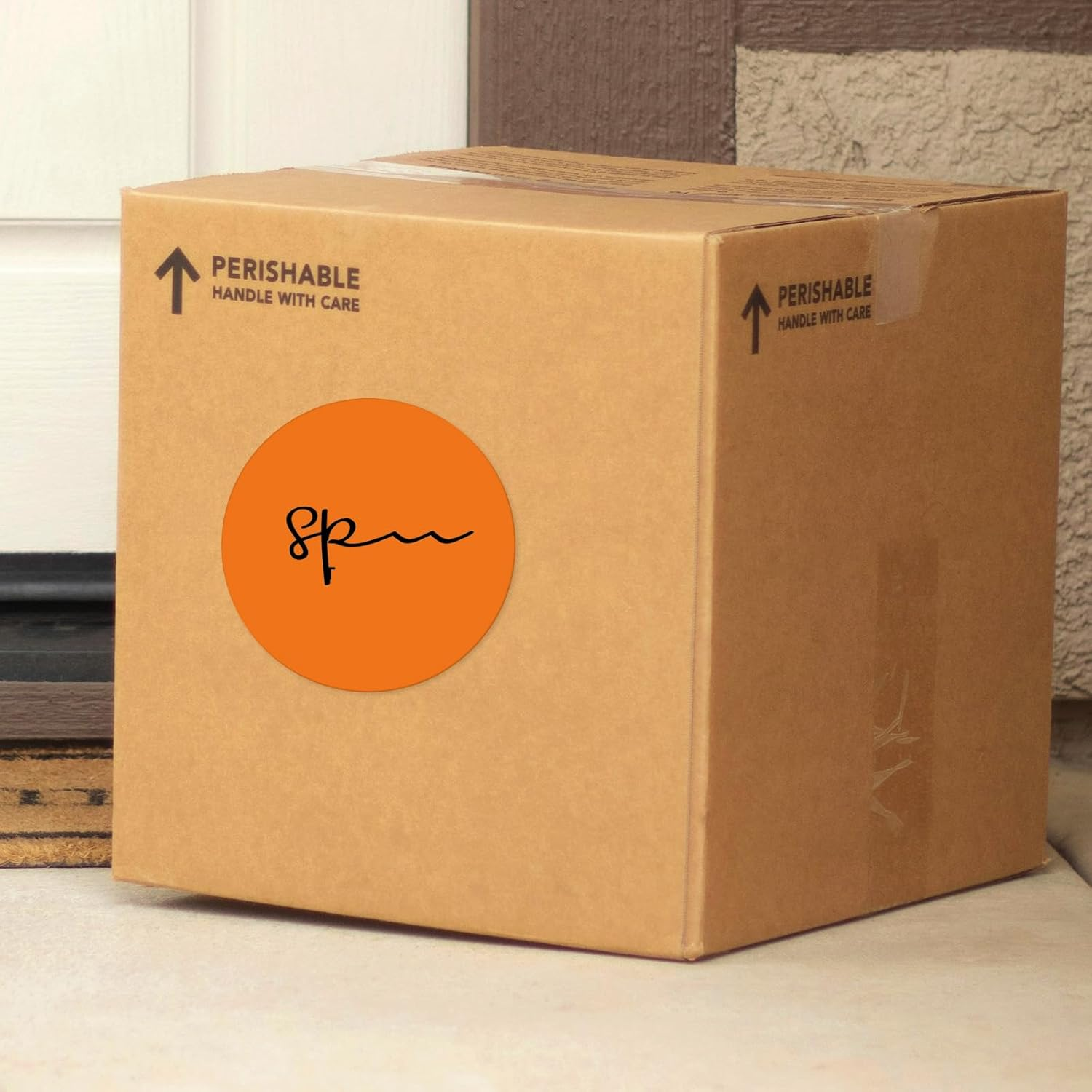 Orange Dot Stickers 6 Inch Vinyl Self-Adhesive Colored Circle Labels Removable Waterproof Coding Decals round Tag for Boxes Coloring Organizing Marking 10 PCS image number 4