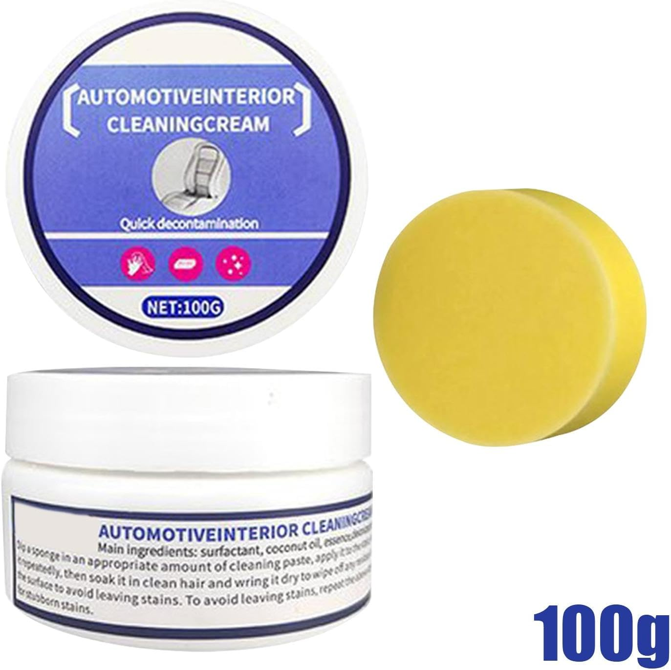 Car Leather Cleaner,Multipurpose Automotive Cleaning Cream Interior Detailer - Leather Restorer Car Detailing Kit, Car Cleaning Agent for SUV Sedan Truck image number 1