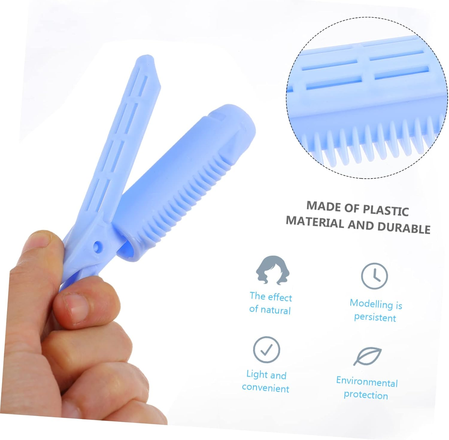 HAMPPLIES 6Pcs Blue Bang Curlers Hair Clips for Women Rollers for Volume and Styling DIY Curly Hairstyle Tools Rollers - Rosy image number 4