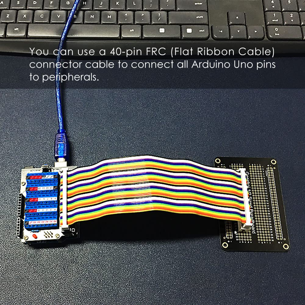 Geeekpi Screw Terminal Hat for Arduino UNO, GPIO Screw Terminal Block Breakout Module with Horn Socket Connector, GPIO Expansion Board Breakout for Arduino UNO