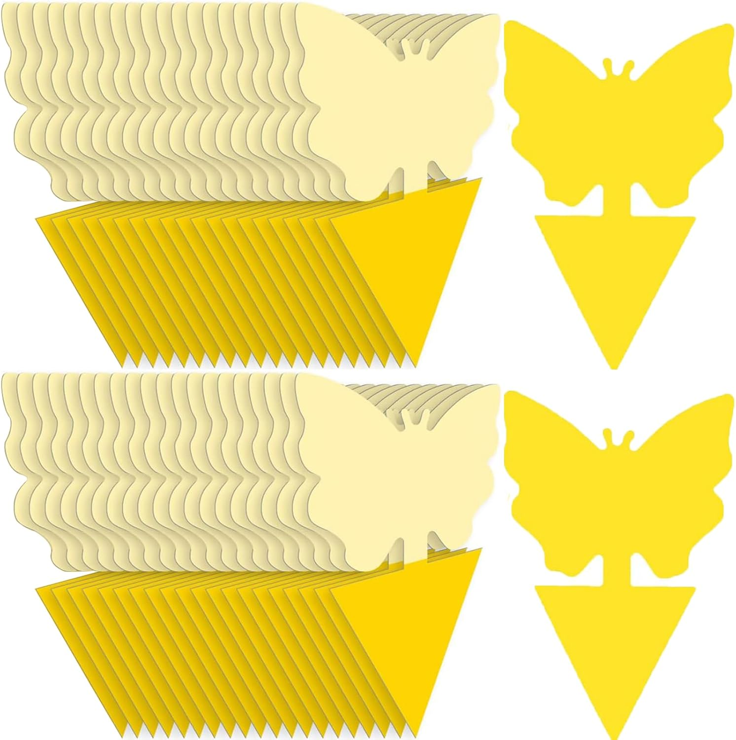 Fruit Fly Traps Fungus Gnat Traps, Dual-Sided Fungus Gnat Sticky Traps 42 Pack Non-Toxic and Odorless Gnat Killer for Indoor Outdoor House Kitchen Plants Whitefly Mosquitos Latex Resistance Band image number 2