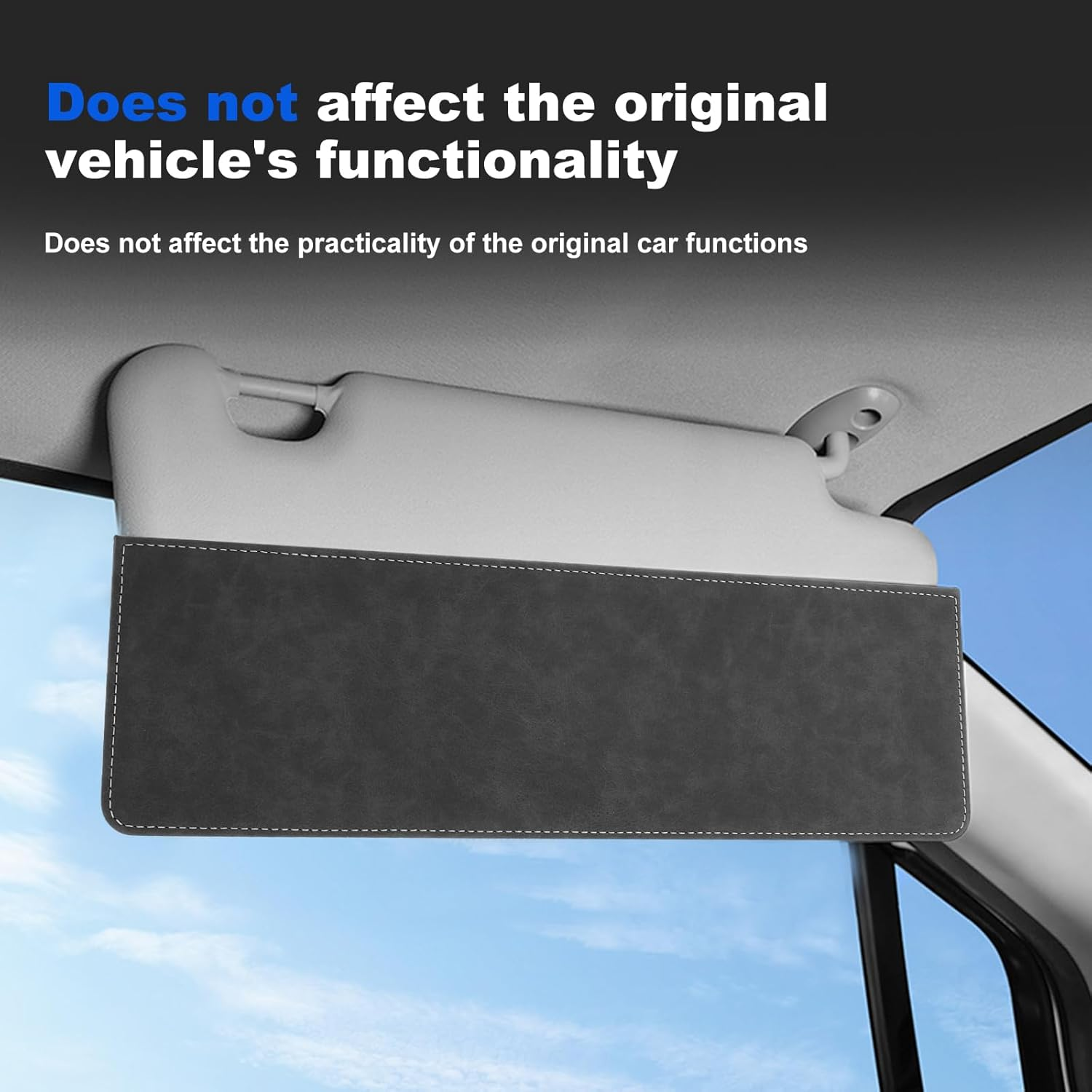 2Pcs Sun Visor Extender for Car, Window Shade, Extension Shade Attachment, Adjustable PVC Sunshade Blocker, Auto Accessories for Safe Driving (Black) - Black image number 3