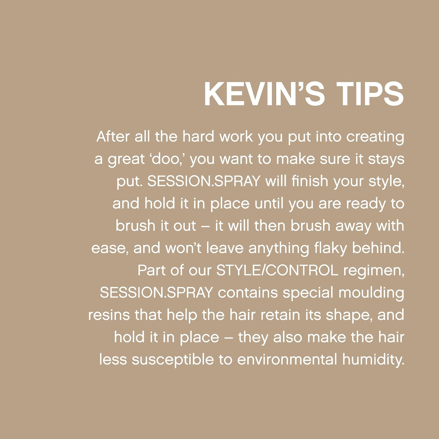 KEVIN.MURPHY SESSION.SPRAY Finishing Hair Spray - for All Hair Types/Humidity Resistant - Strong & Flexible Hold, Weightless Salon Styling Formula with Ivy Extract & Tangerine Peel Oil - 337 Ml image number 1