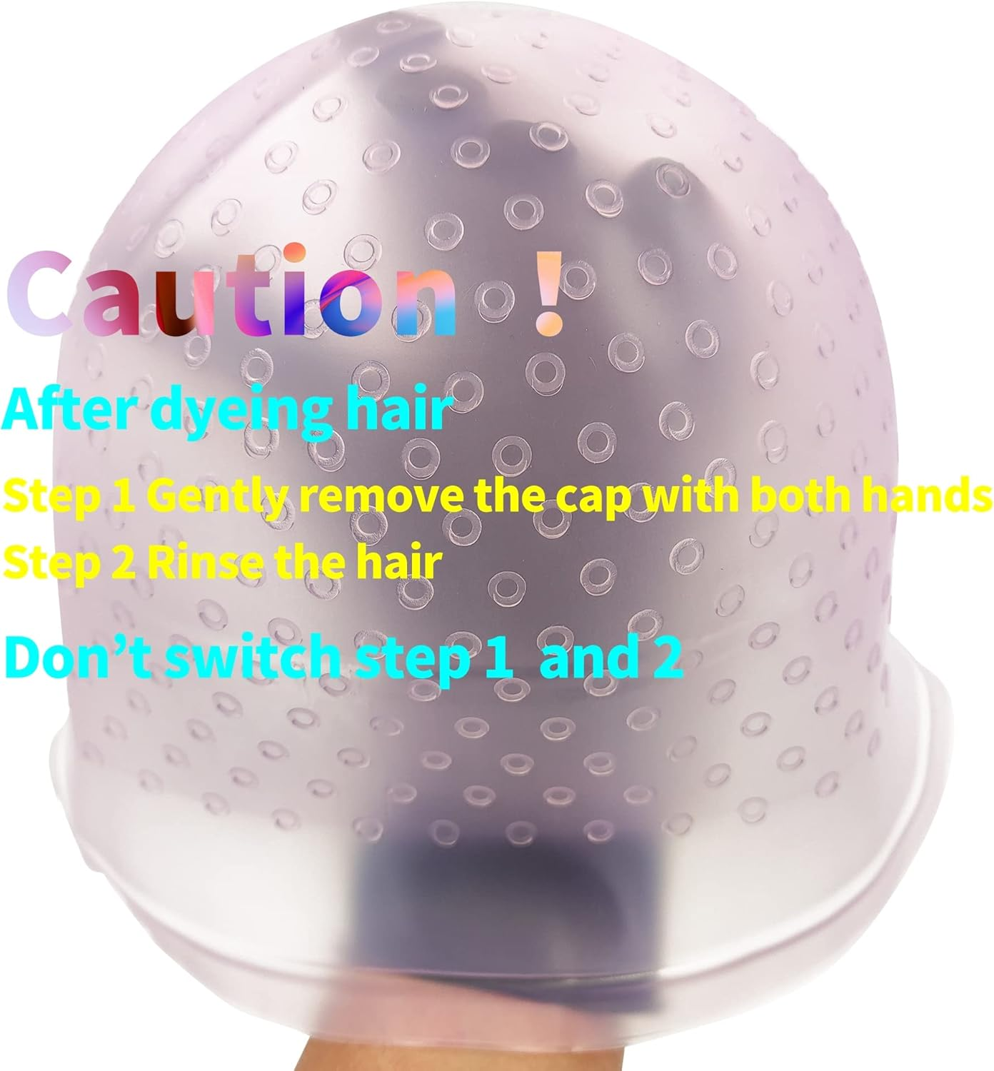 Losaria Highlighting Cap with Holes Already in Silicone Reusable Highlighting Cap Hair Dye Cap with Holes Tipping Caps Hair Salon Hairdressing Highlight Cap and Hook Kit (Purple) image number 2