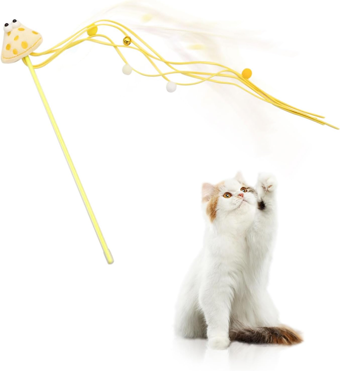 Luckyopt Cat Teaser Wall, Cute Cartoon Shaped Plush Cat Toy Wall with Bell and Colourful Plush Ball, Cat Wall Toy for Kitten Cat Relieves Boredom (Pink)