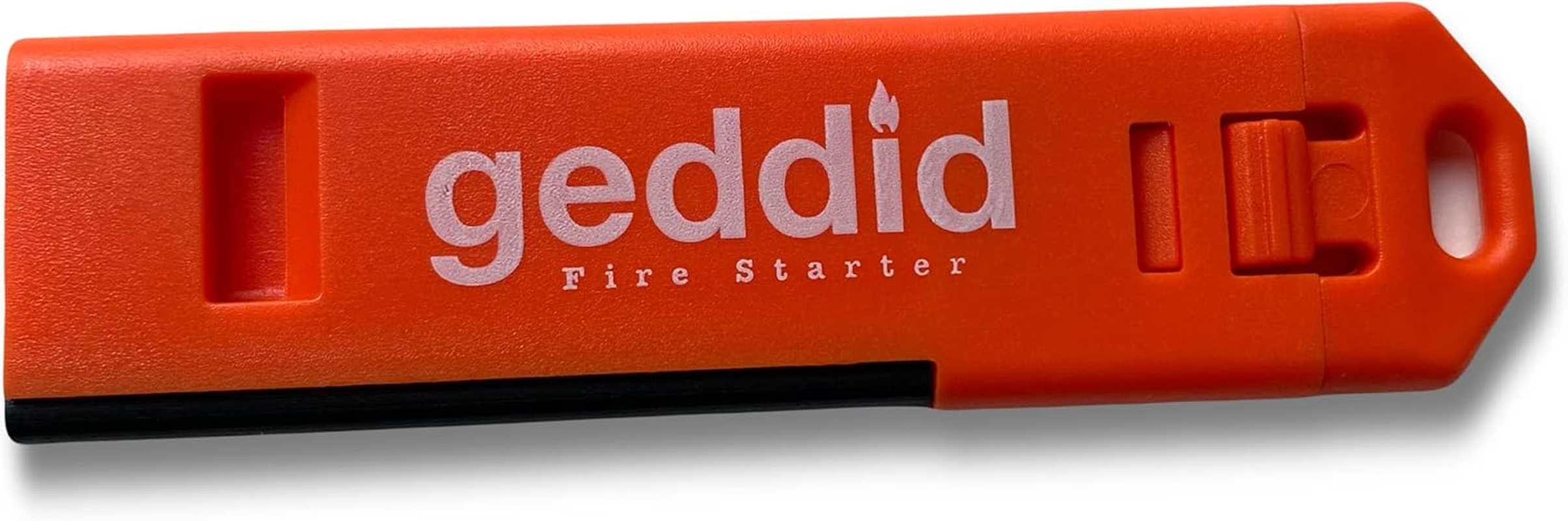 Geddid Fire Starter Key Ring with 120 Db Emergency Signal Whistle, Metal Scraper and Attachment Eyelet for Survival Camping Outdoor - Orange image number 1