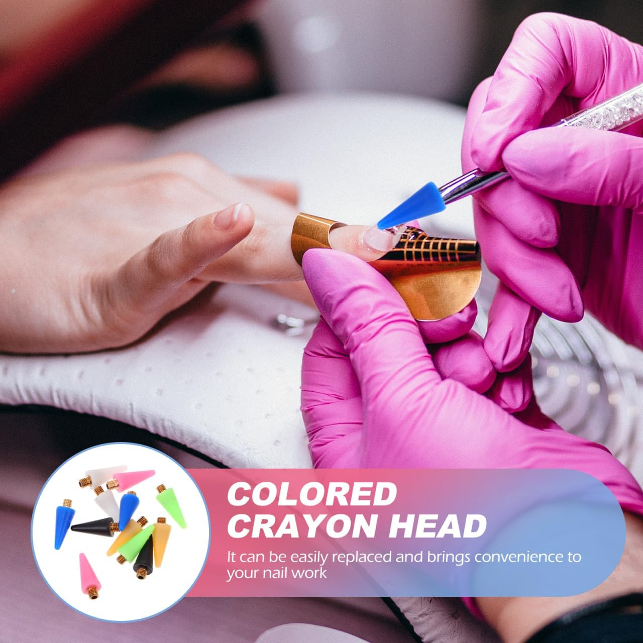 WEKADRIN 12Pcs Nail Art Wax Tip - Craftsmanship Tools Wax Tip Pencil Nail Picker Picker Dotting Tools for Small Bead Crystal Fixing Art Crafts DIY Decoration image number 2