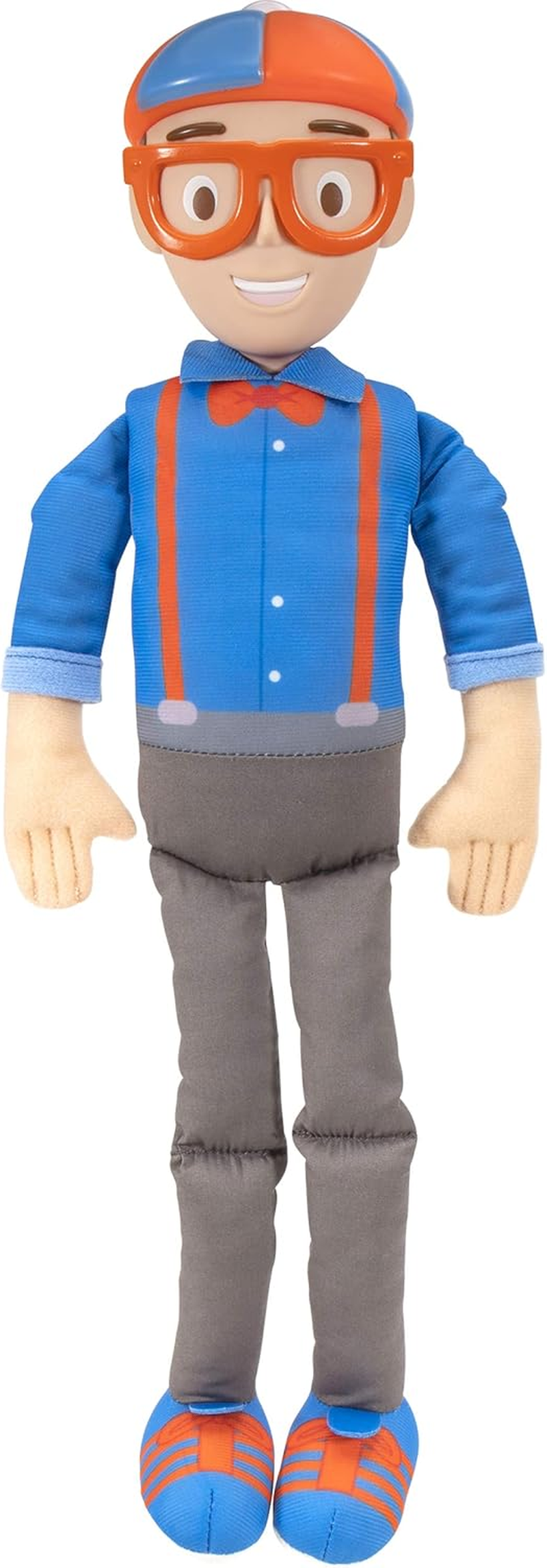 Blippi BLP0019 Bendable Plush Doll, 16&rdquo; Tall Featuring Sfx-Squeeze the Belly to Hear Classic Catchphrases-Fun, Educational Toys for Babies, Toddlers, and Young Kids image number 2