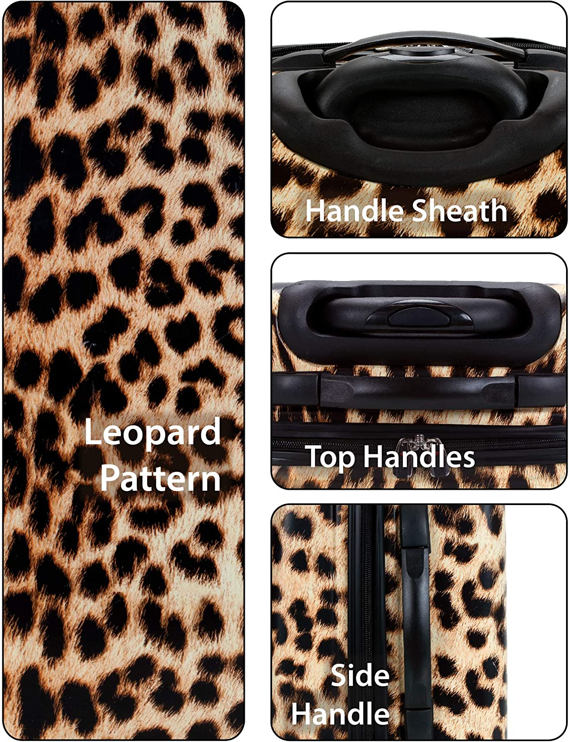 Rockland Luggage 3 Piece Upright Set, Leopard, Medium image number 5