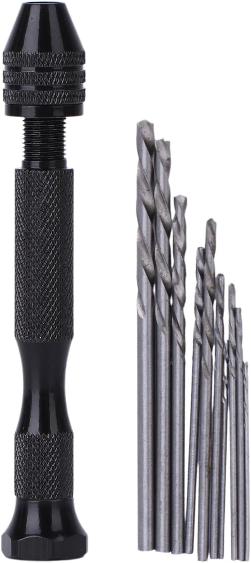 Hot Aluminum Hand Drill Keyless Chuck + 10Pcs Twist Drill Rotary Tool Spanner image number 1