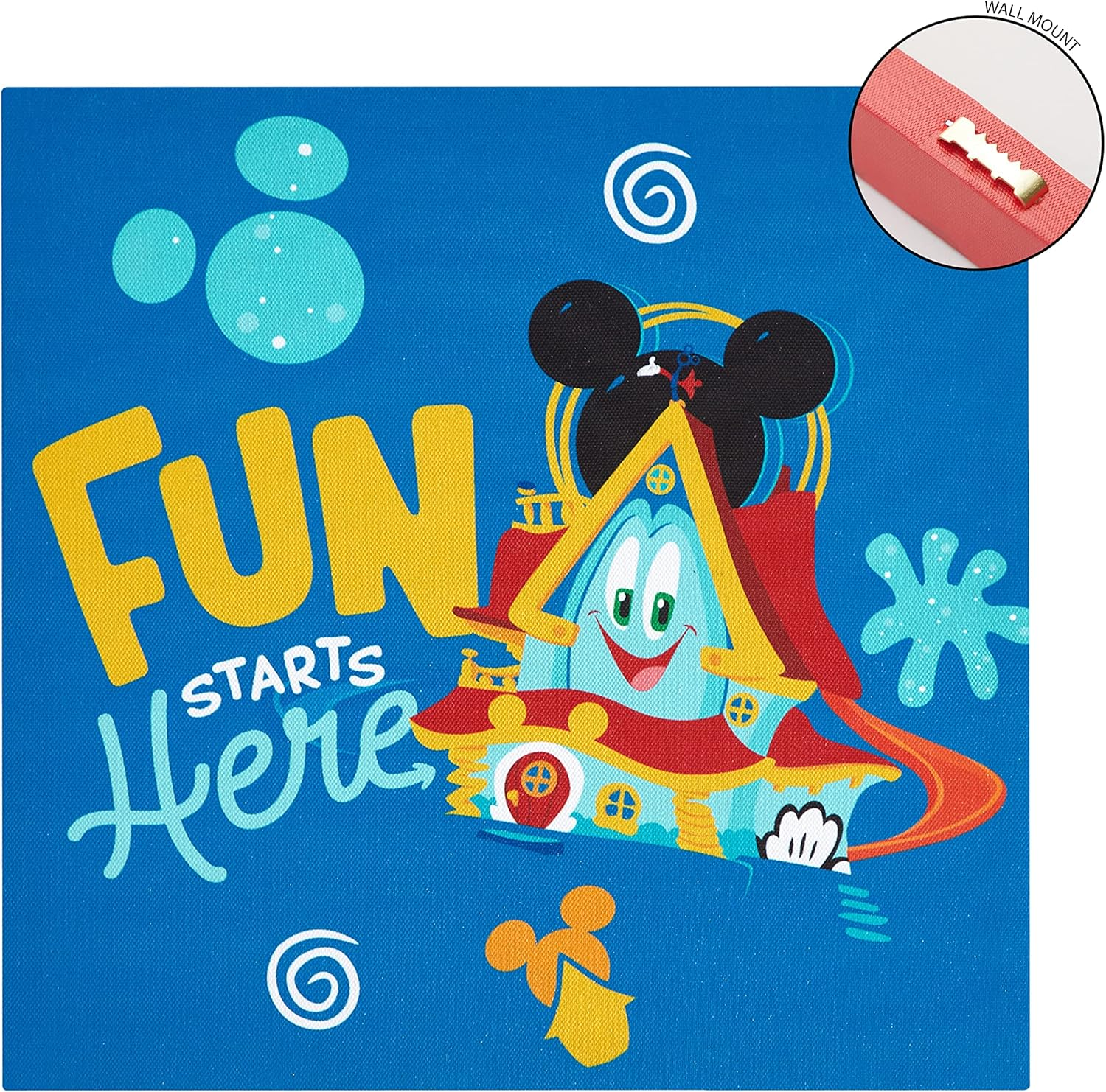 Idea Nuova Disney Mickey Mouse 4 Pack Canvas LED Wall Art Set,Childrens Wall Hanging D&eacute;cor,Each Piece 11"X11"