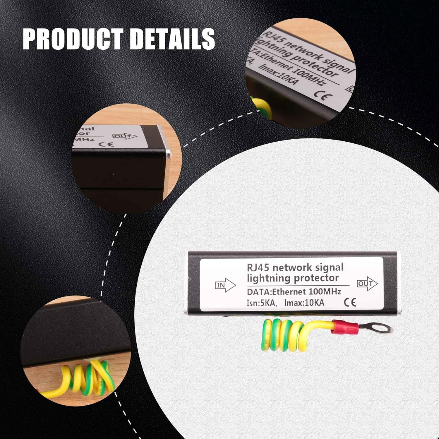 Hepzest RJ45 Plug Ethernet Network Surge Protector Arrester 100Mhz image number 5