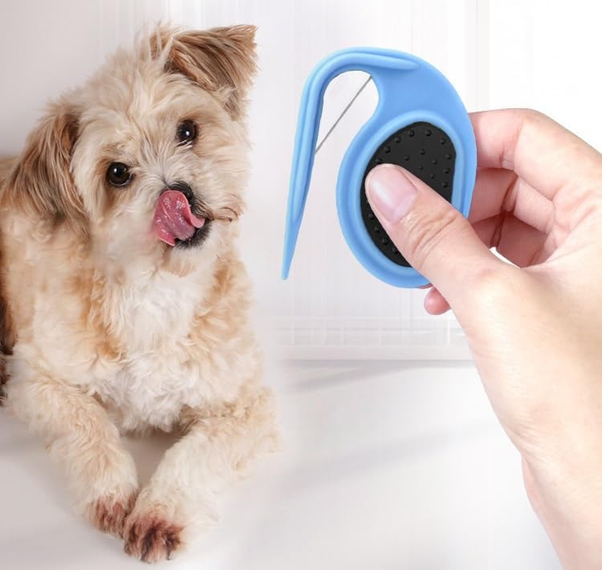 2Pcs Grooming Knife for Long-Haired Pets, Remove Clumps,Pet Knotting Massage Comb,3 In1 Multifunctional Dog Comb for Removing Tangled and Loose Hair (Green, One Size) image number 3