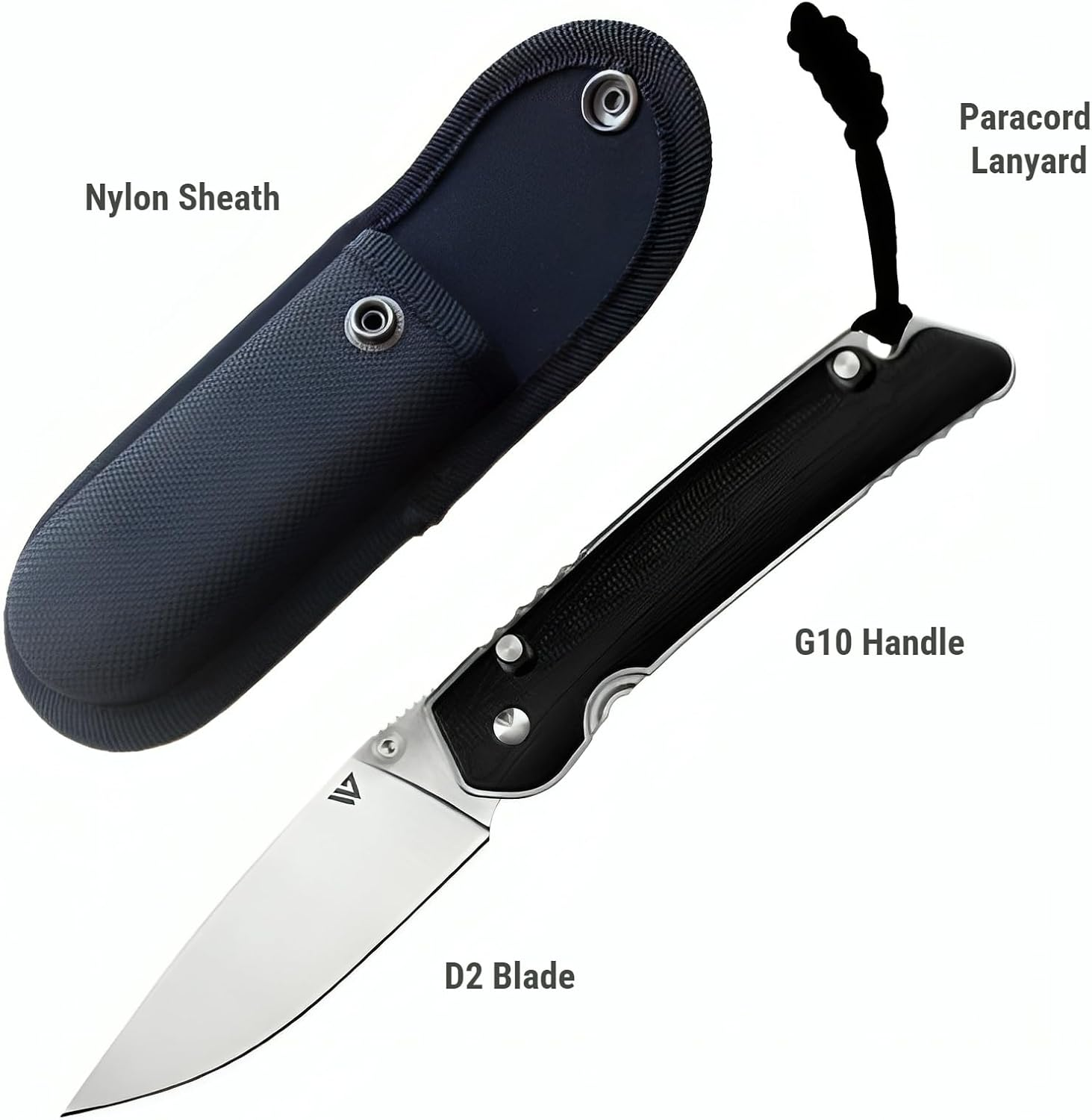 Wilora D2 Steel Folding Knife with Paracord Lanyard & Sheath - Ideal EDC Pocket Knife for Men image number 3