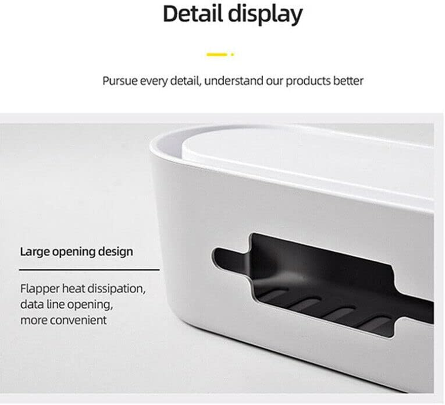 AIMALL Cable Management Box Cable Power Management Storage Box Socket Wire Tidy Organiser Safety Hide Case for Desk TV Computer USB Hub System to Cover and Hide & Power Strips & Cords