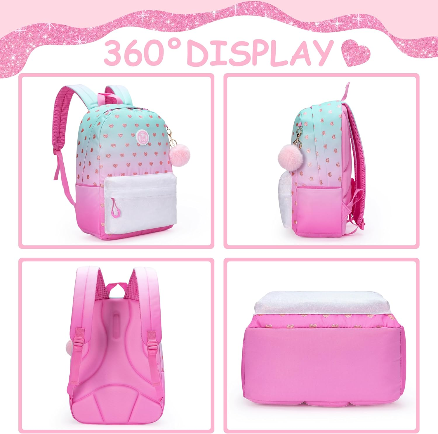 Backpacks for Girls Backpack Kids Travel Backpack School Bags for Girls Backpacks Ages 8-10 Bookbag, Green 01, Trendy - Green 01 image number 3