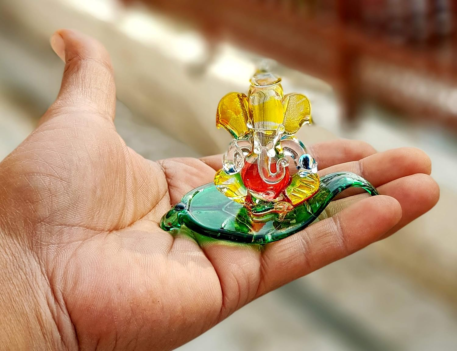 Stonkraft Esplanade Ganesha Ganesh Murti Idol Statue Sculpture (2.5") - Car Dashboard Idols | Crystal Glass image number 2