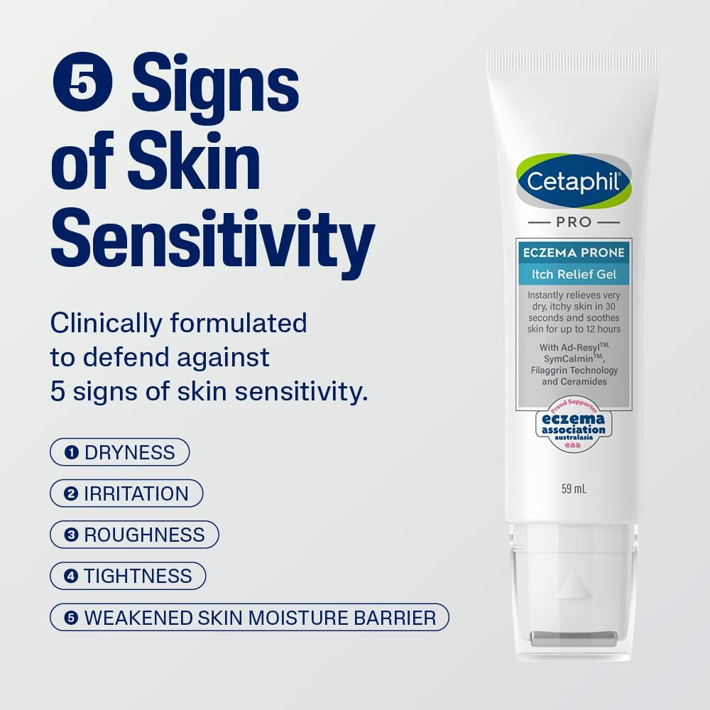 Cetaphil Pro Eczema Prone Itch Relief Gel, 59 Ml. Instantly Relieves Very Dry, Itchy Skin in 30 Seconds and Soothes Skin for up to 12-Hours. with Ad-Resyl&trade;, Symcalmin&trade;, Filaggrin Technology and Ceramides. Dermatologist Tested for Sensitive Skin. image number 2