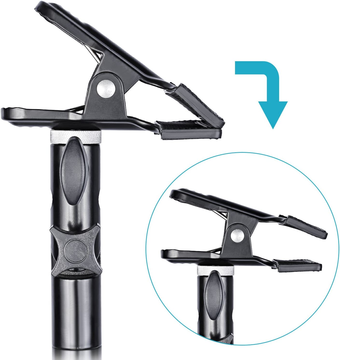 Neewer 2 PCS Photo Studio Heavy Duty Metal Clamp Holder with 5/8" Light Stand Attachment for Reflector image number 3
