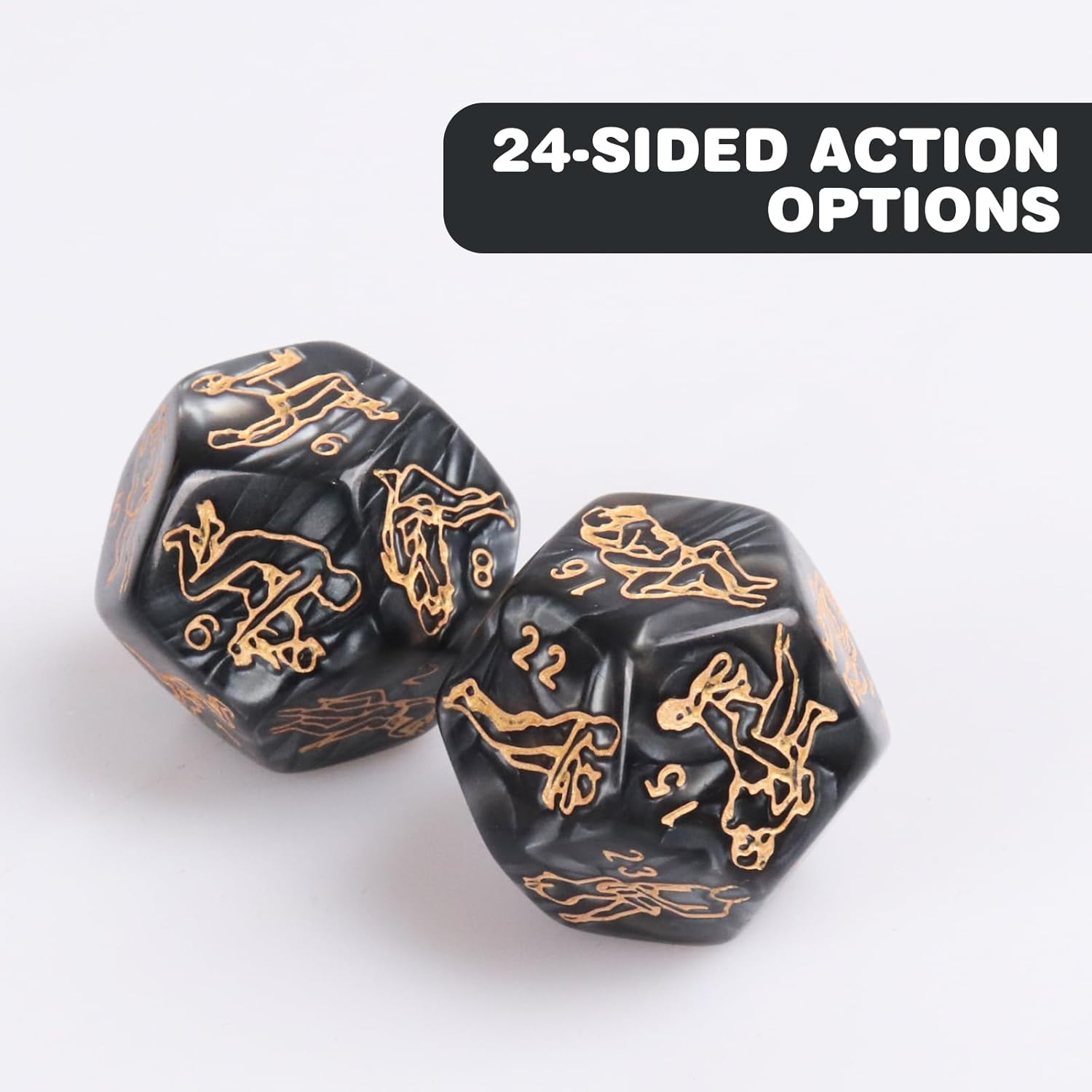 Tnstk Date Night Dice, Funny Couple Dice Game, Portable Couple Dice Kit for Adults Women Men Husband Girlfriend Boyfriend (Black) - White image number 3