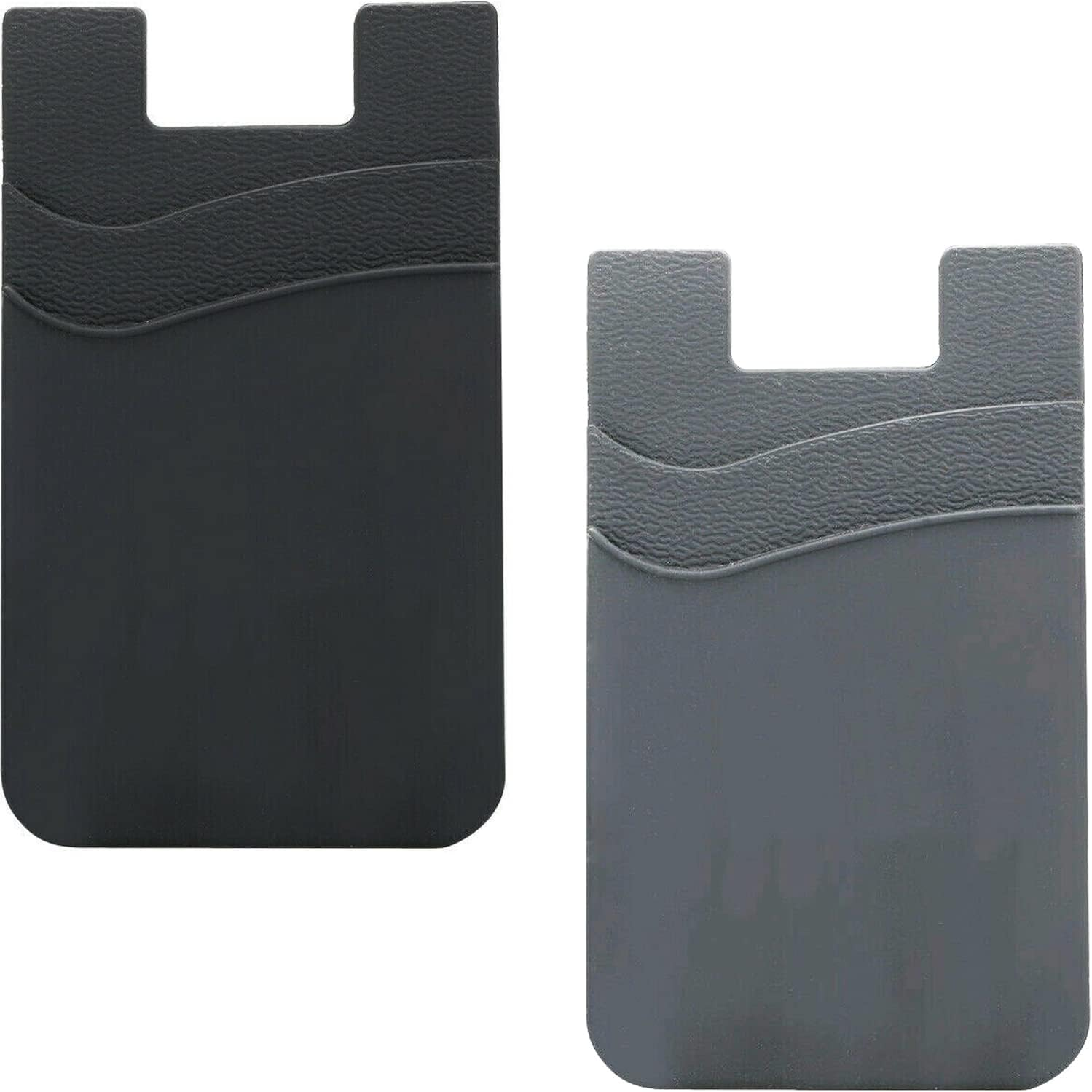 Adhesive Phone Card Holder Stick-On Phone Wallet ID Credit Card Holder Double Layers Pouch for Iphone Samsung Smartphones (Black)