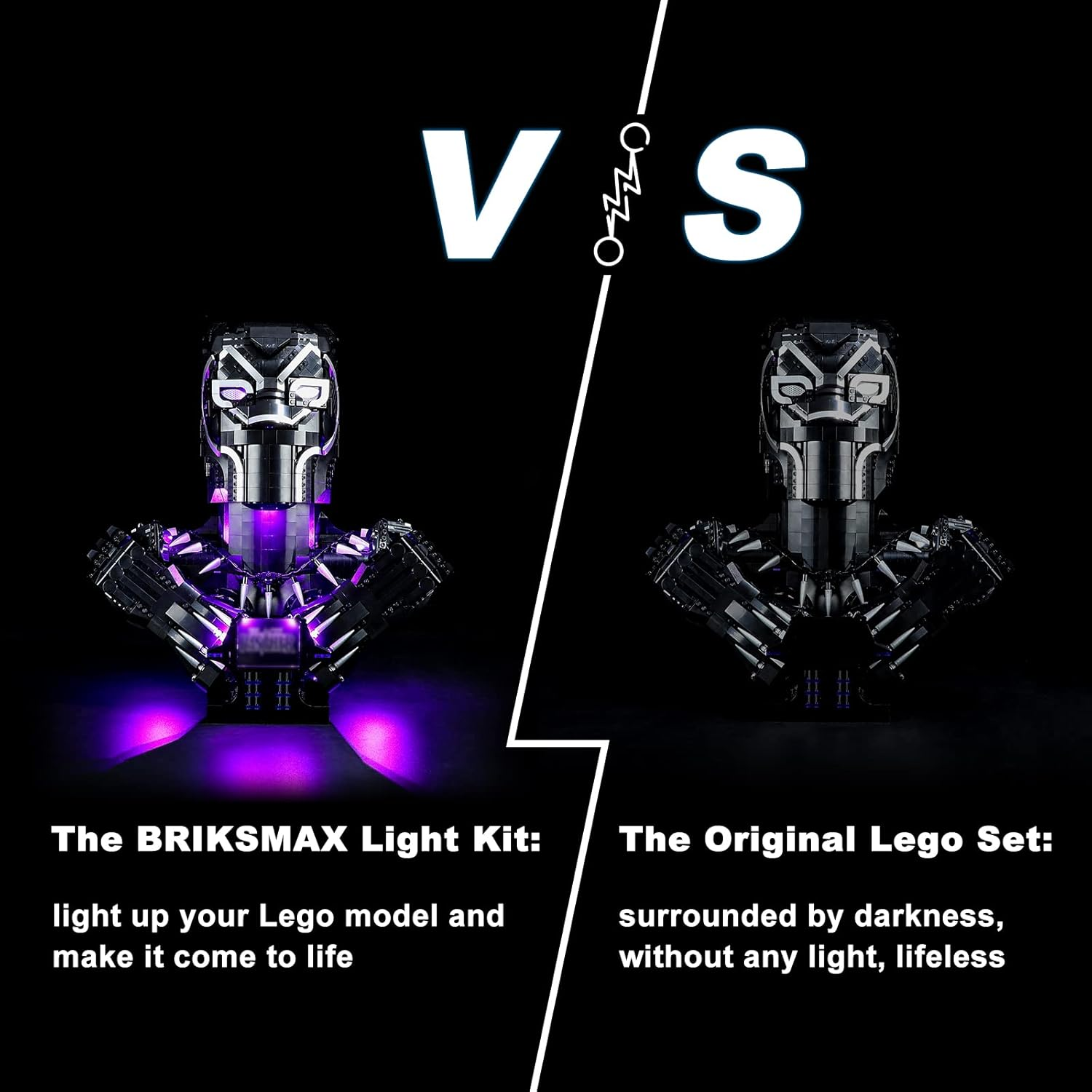 BRIKSMAX 76215 LED Light for  Black Panther - Compatible with  Marvel Building Blocks Model - without  Set image number 2