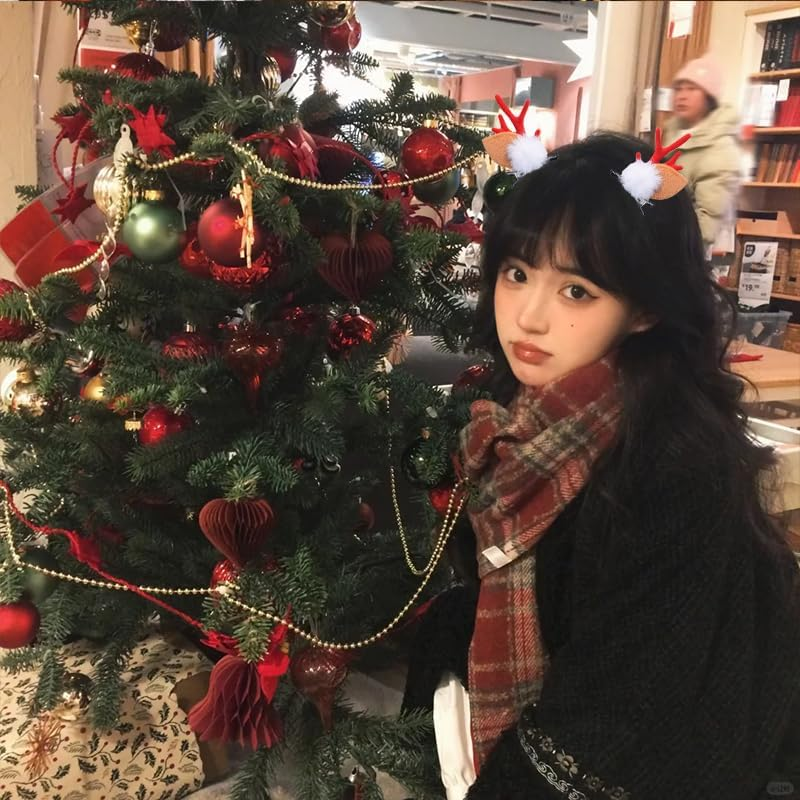 Christmas Deer Antler Hair Clips Xmas Christmas Hair Accessories for Girls Women Christmas Deer Ears Hair Clips Pins 4Pcs Reindeer Hair Barrettes Clips for Women Thick Hair Deer Antlers Costume image number 2