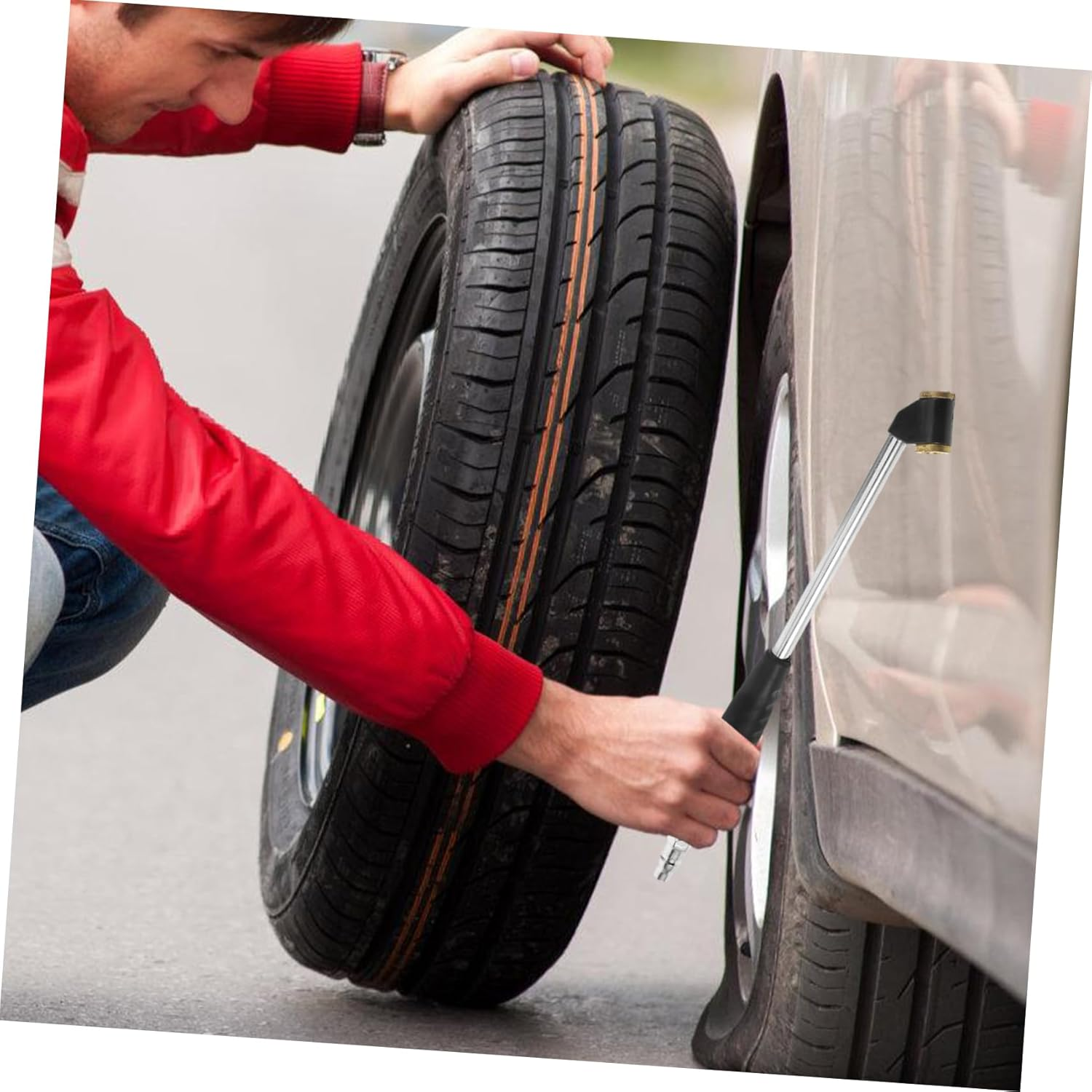 TINEASUR Car Tire Inflator Chuck Double-End Air Compressor Tire Inflator Nozzle Attachment for Automotive Wheel Air Inflation