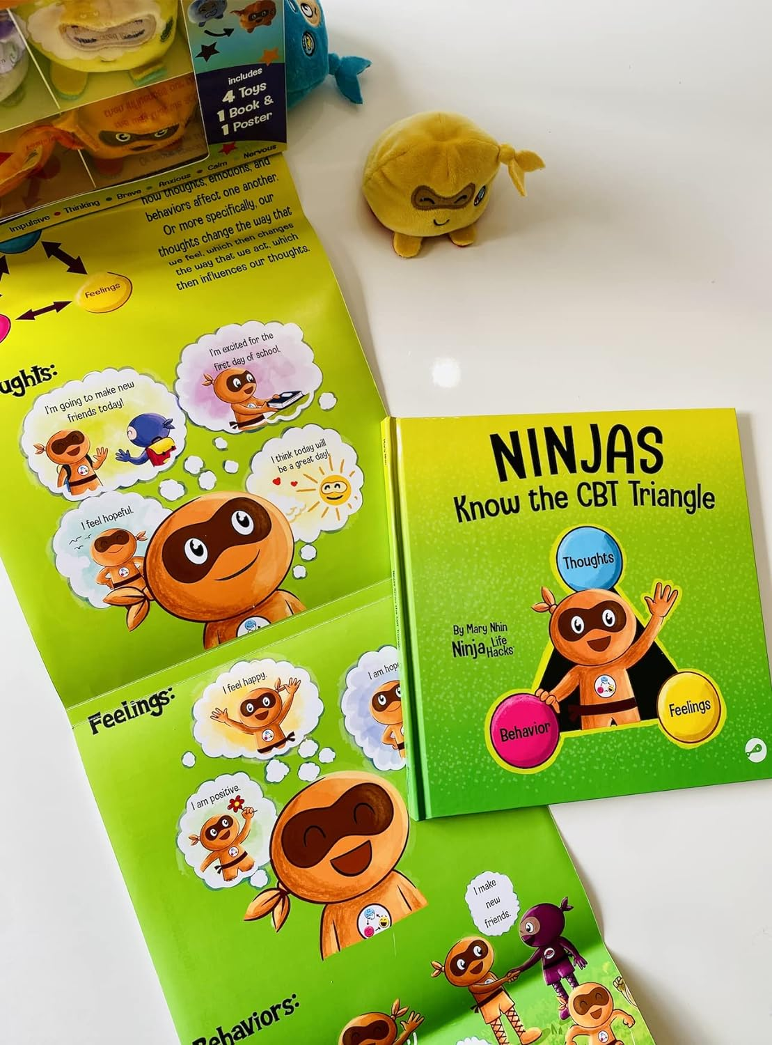 Ninja Life Hacks Flippable Toy CBT Book Box Gift Set (Angry Ninja + Positive Ninja, Nervous + Calm Ninja, Anxious + Brave Ninja, Thinking + Impulsive Ninja) image number 3