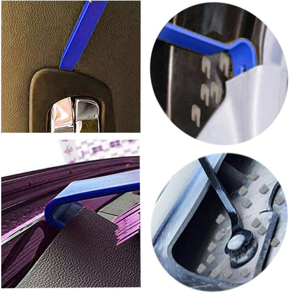 5 Pcs No Scratch Pvc Pry Tool Kit, Auto Trim Removal Tool Kit, Interior Door Panel Clip Removal Set for Vehicle Dash Radio Audio Installer, Interior Trim Tools, Blue image number 2