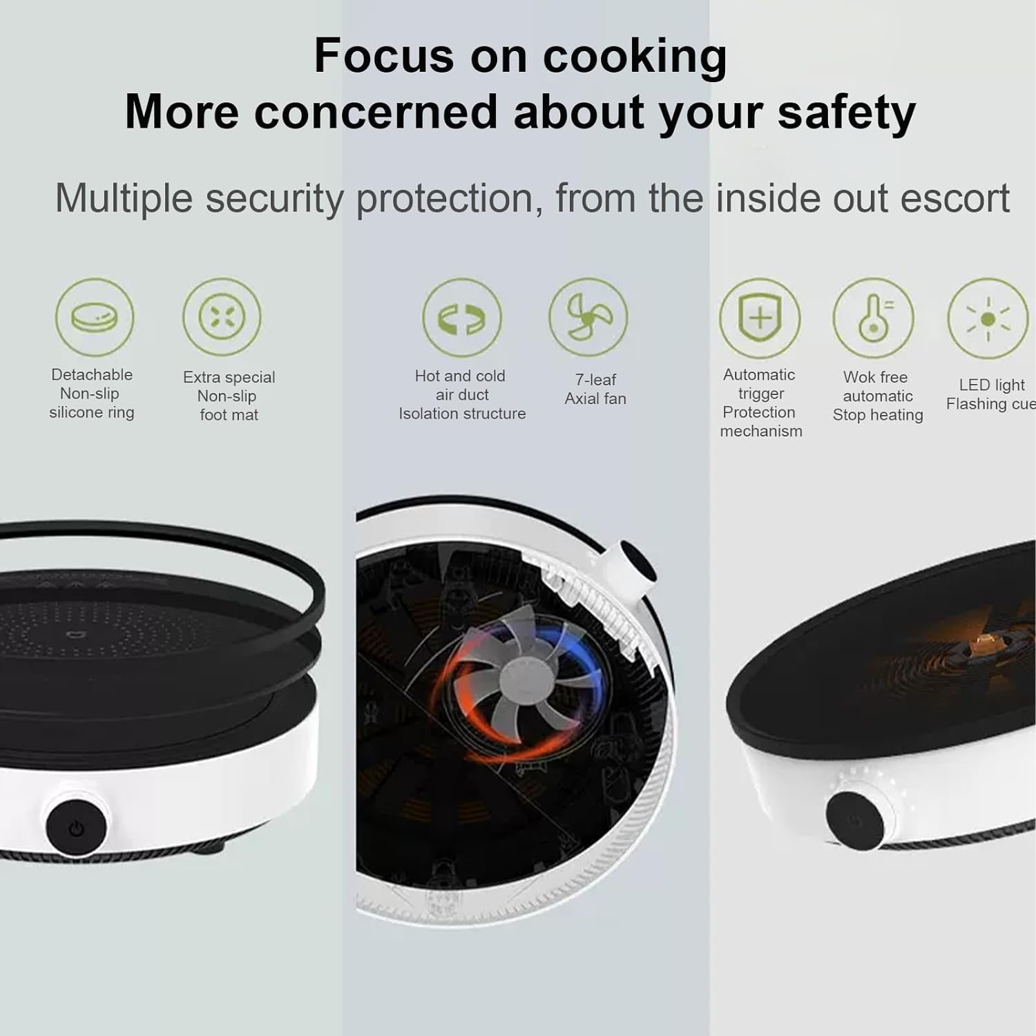 Xiao Mi MIJIA Portable Induction Cooker, 2100W Electric Cooktop Countertop Burner, 9-Level Power Knob Control, Low Noise Hot Plate (AU Adapter) image number 1