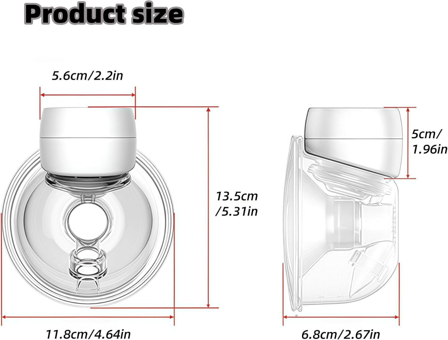 Wearable Electric Breast Pumps with LED Display,Hands Free Breast Pump, Portable Feeding Pump,Comfortable Flange 17Mm, 19Mm, 21Mm,24Mm Inserts, 3 Modes & 9 Levels Electric Portable. Fits All Breasts. image number 1