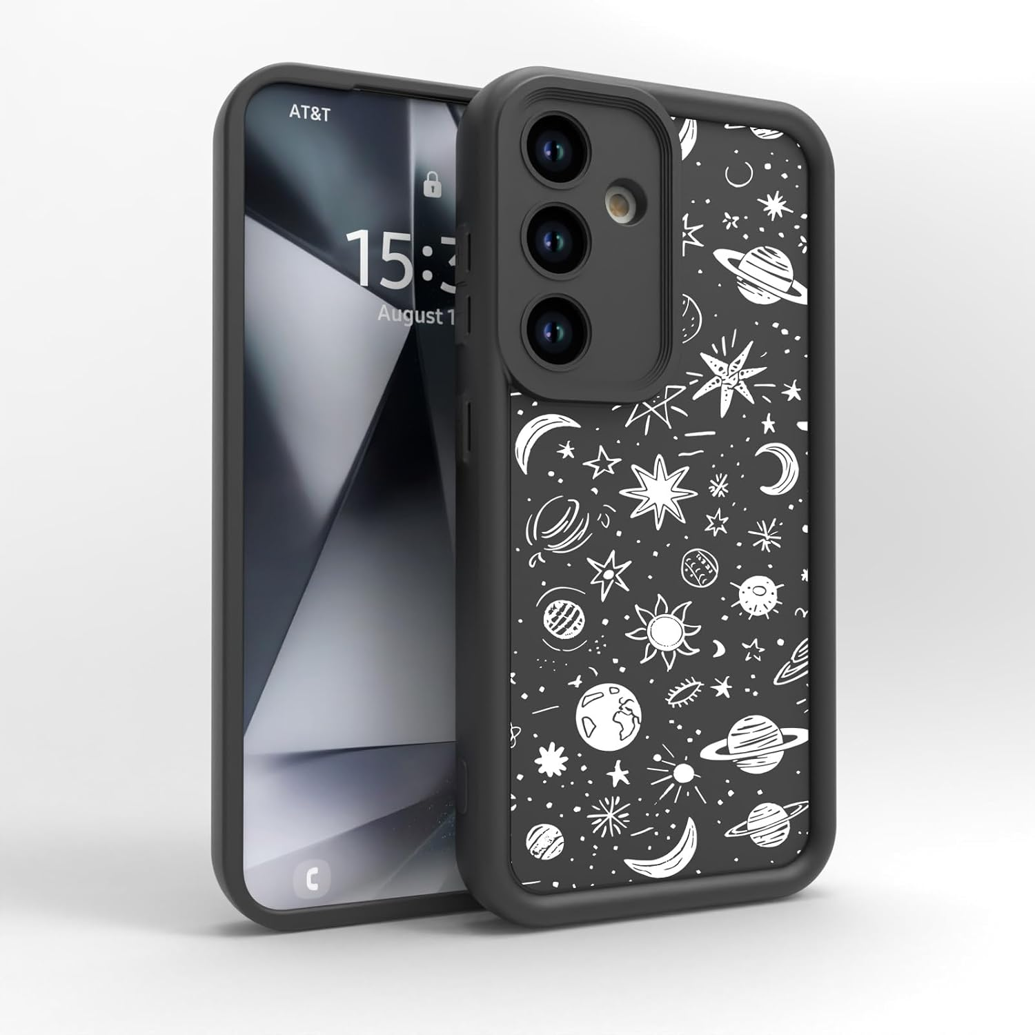 Panxcase Case for Samsung Galaxy A56 5G - Mobile Phone Case Silicone Case Soft Thin Lightweight Elegant Design Camera Protection Shockproof Scratch-Resistant Slim Protective Case (Black, Flowers)